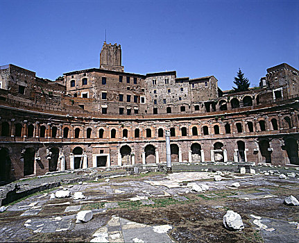 古罗马广场,图拉真,市场,柱子,局部,罗马