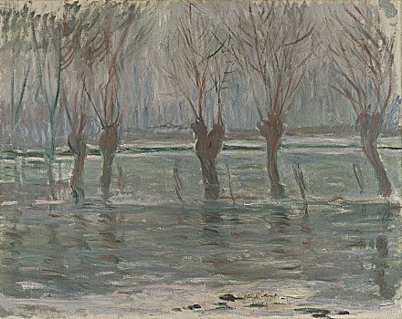 洪水,水,1896年,艺术家,莫奈