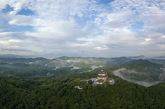 广东惠州高榜山景区航拍全景风光