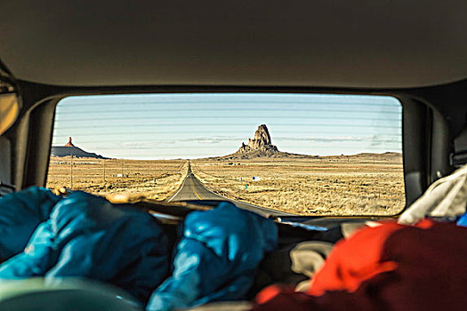 风景,岩石构造,汽车玻璃,亚利桑那,美国