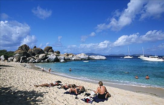 度假者,正面,岩石构造,维京果岛,岛屿,英属维京群岛,加勒比海