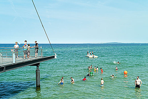 人,享受,夏天,波罗的海,德国