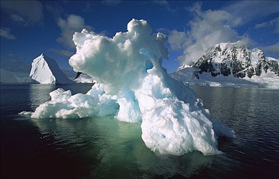 融化,冰山,南,雷麦瑞海峡,南极半岛,南极
