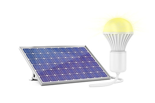 太阳能电池板,发光,电灯泡