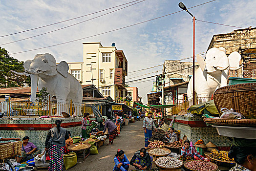 曼德勒,市场,区域,缅甸
