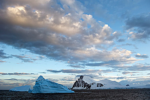 冰山,海岸线,南极
