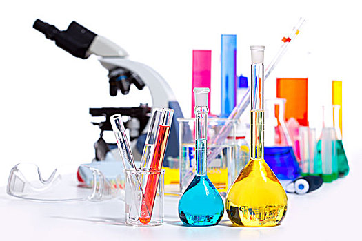 化学品,科学,实验室,显微镜,试管,长颈瓶,滴管