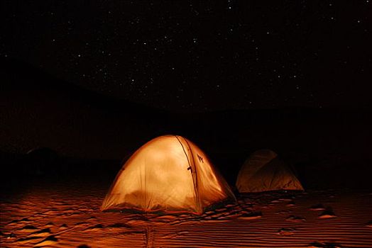 帐蓬,星,沙漠,利比亚