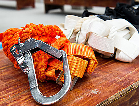 白色,橙色,安全,绳索,桌上