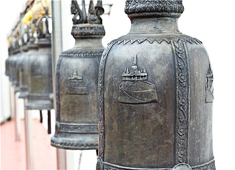 庙宇,钟,金色,圣殿山,曼谷,泰国