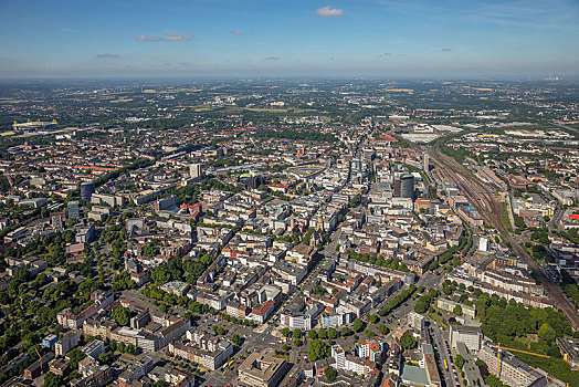 俯视,多特蒙德,枢纽站,鲁尔区,北莱茵威斯特伐利亚,德国,欧洲