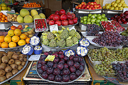 水果摊,水果,市场,露天市场,安曼,约旦,亚洲