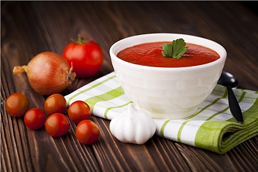 红色,西红柿汤
