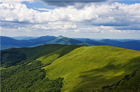 喀尔巴阡山脉,波兰,绿色,山