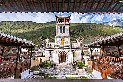基督教,天主教,茨中教堂寺庙,云南省,中国