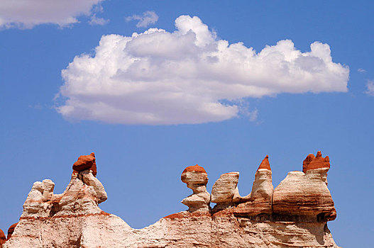 彩色,怪岩柱,沙岩构造,积云,蓝色,峡谷,亚利桑那,美国,北美