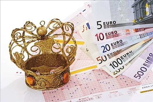 皇冠,彩票,欧元,钞票