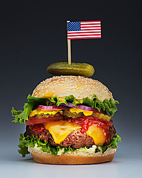 汉堡包,美国国旗