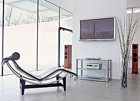 勒-柯布西耶,躺椅,中心,现代,起居室