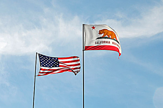 旗帜,美国,加利福尼亚