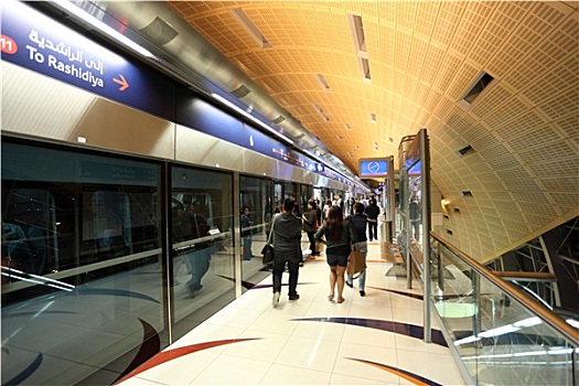 地铁站,站台,迪拜,阿联酋