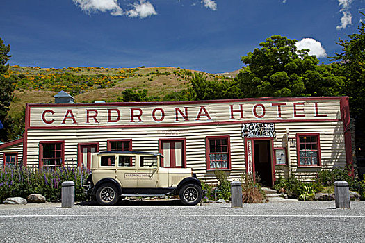 历史,酒店,老爷车,靠近,瓦纳卡,南岛,新西兰