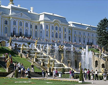 彼得宫,宫殿,彼得斯堡,俄罗斯