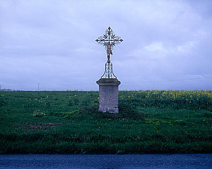 耶稣十字架,纪念,乡村,道路