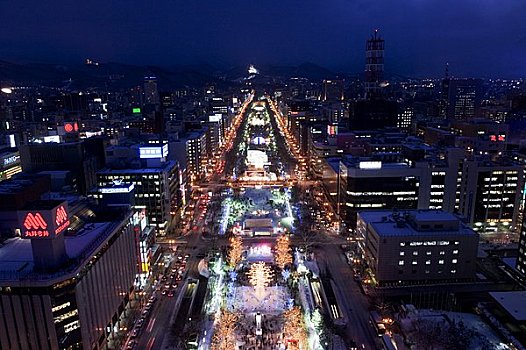 2007年,札幌,雪,节日,电视塔