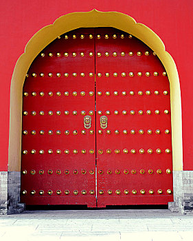 闭合,大门,庙宇,北京
