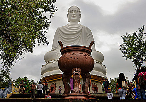 白色,佛,龙山寺,芽庄,越南,印度支那,东南亚,东方,亚洲