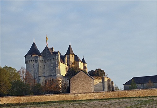 城堡,日出,法国