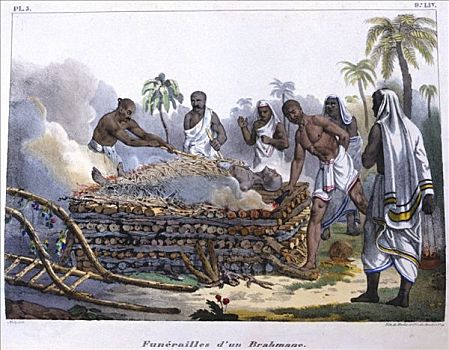 葬礼,印度,19世纪,艺术家,爱人