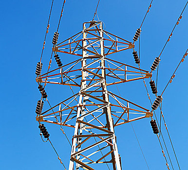 伊朗,电,高压电塔,蓝天,能量,发电,危险,建筑