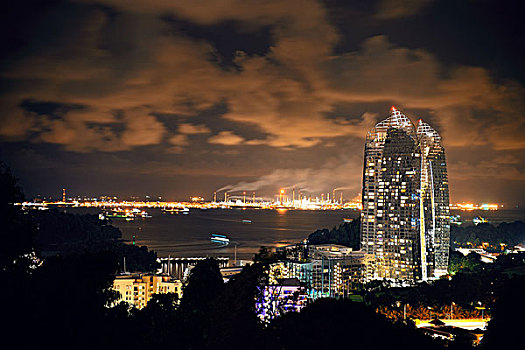 新加坡,建筑,城市,夜景
