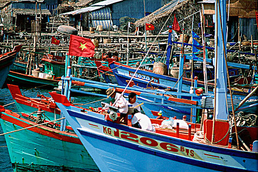 越南,渔船,港口