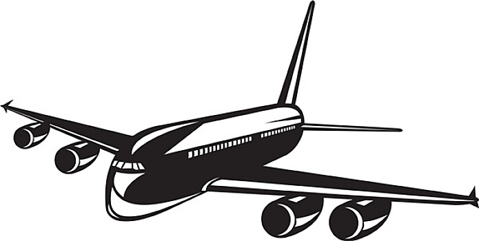 喷气客机,飞机,航空公司,木刻