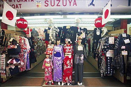 日本,东京,浅草寺,购物街,特色,销售,和服
