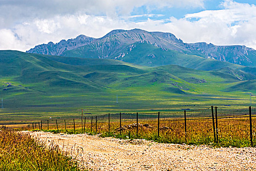 川西高原高山草原土路乡村道路