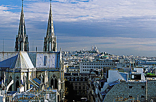 法国,巴黎,教堂,大教堂,背景