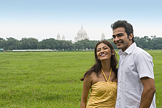 伴侣,站立,公园,纪念,背景,维多利亚,加尔各答,西孟加拉,印度