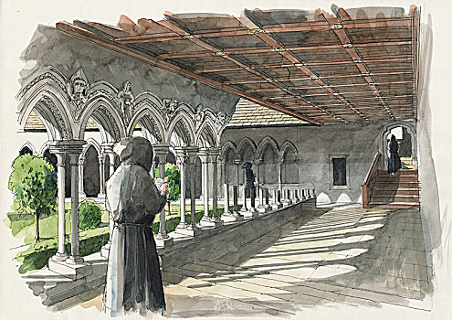 小修道院,13世纪,世纪,艺术家,威尔士