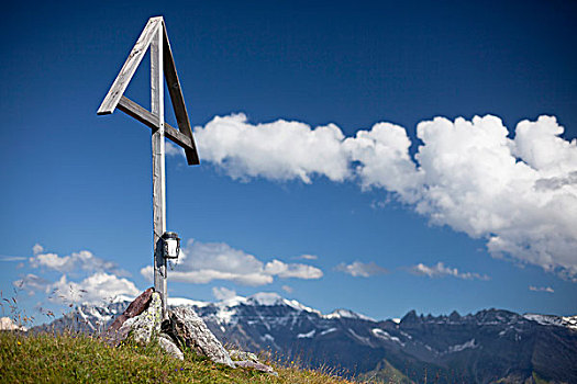 顶峰,山,正面,格拉鲁斯,阿尔卑斯山,瑞士,欧洲