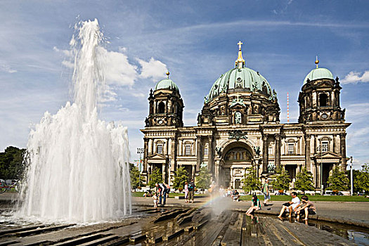 高兴,花园,柏林大教堂,柏林,德国,欧洲