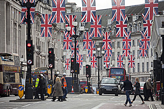 英国,伦敦,街道,吊坠,装饰,路人