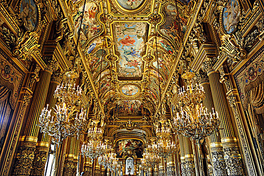 室内,大厅,天花板,描绘,音乐,历史,加尼叶,歌剧院,巴黎,法国,欧洲