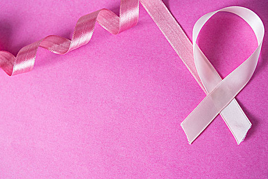 俯视,乳腺癌,带,粉色背景