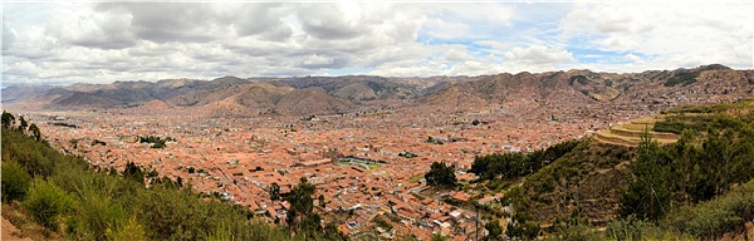 航拍,库斯科市,秘鲁,南美