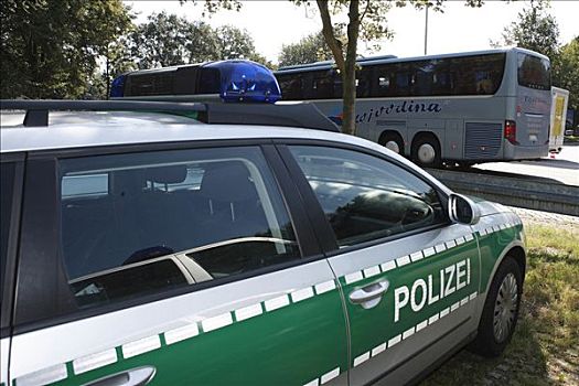 警察,检查,巴士,高速公路,车站,北莱茵威斯特伐利亚,德国