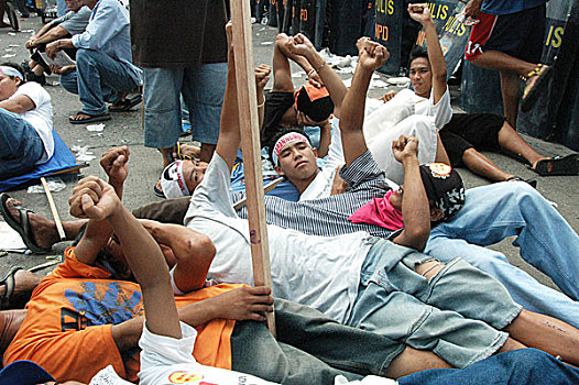 街道,抗议者,国家,地址,总统,马尼拉,菲律宾,七月,2005年